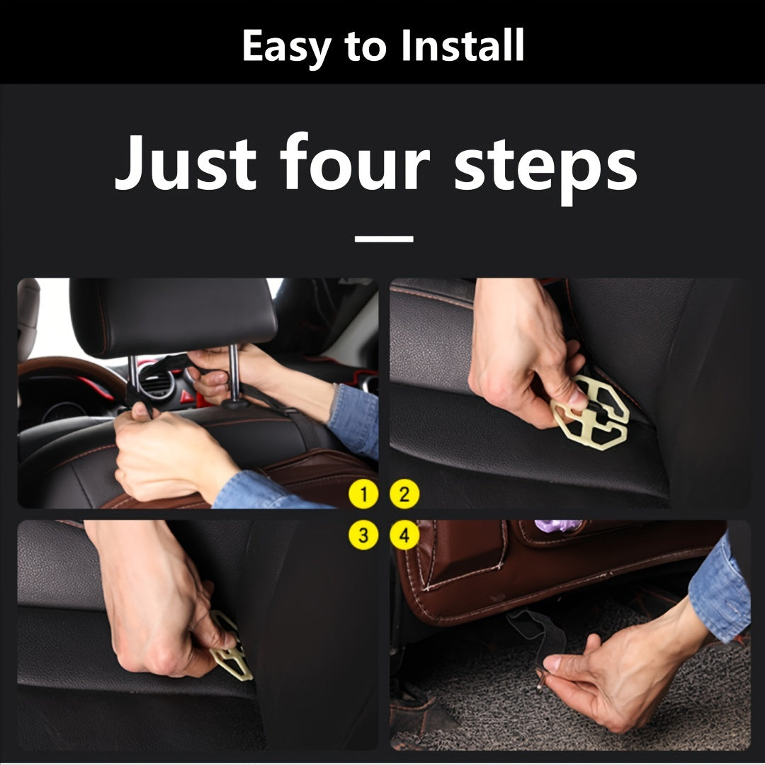 1pc Car Rear Seat Storage Box, Car Rear Seat Storage Bag, Kick Mat Car Rear Seat Protector Tissue Box Cup Holder, Laptop Table, Car Dinner Plate, Car Seat Cover Protector