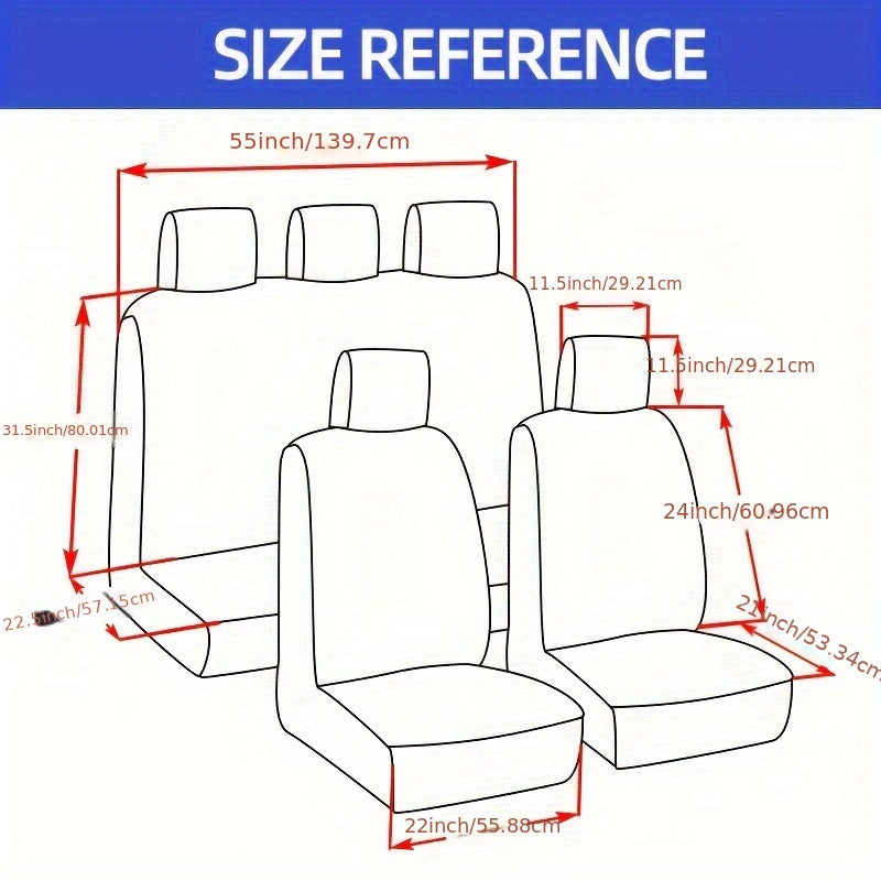 Fashion Tire Track Detail Style Universal Car Seat Covers Fits Most Brand Vehicle