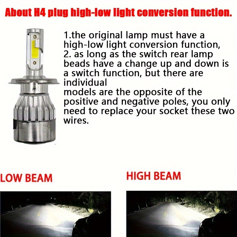 Upgrade Your Car with 2pcs C6 LED Headlights - H7, H4, 9005, 9006, H8, H9, H11 - 6000K & 8000K Fog Lamp