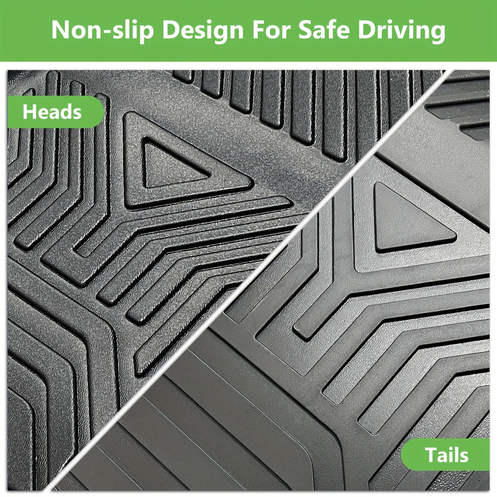 Floor Mats Fit for Jeep Gladiator JT 2020-2024, Custom Fit TPE All-Weather Rubber Floor Mats, 1st & 2nd Row Full Set Car Liners, Black