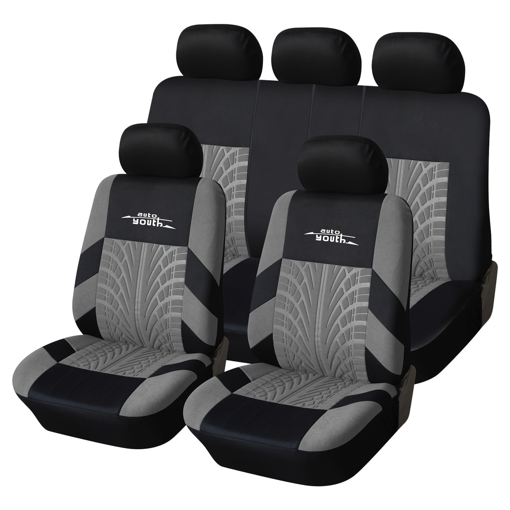 Fashion Tire Track Detail Style Universal Car Seat Covers Fits Most Brand Vehicle
