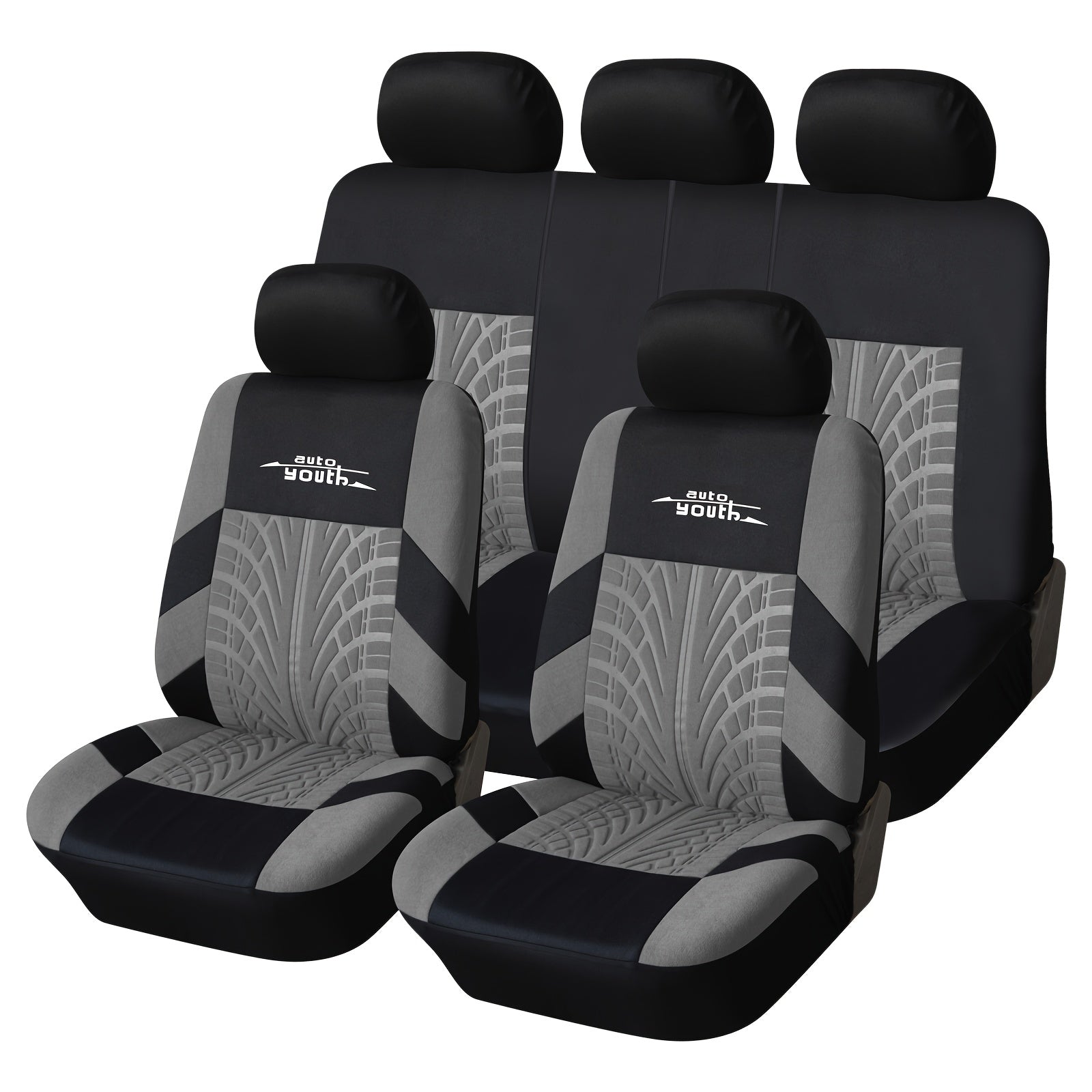 Fashion Tire Track Detail Style Universal Car Seat Covers Fits Most Brand Vehicle