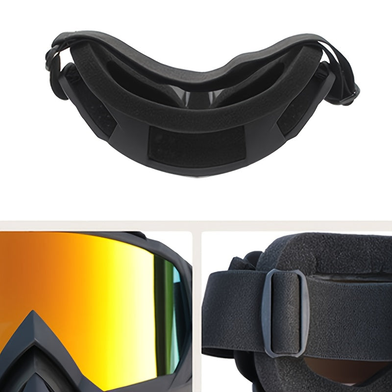 1pc Cool Motorcycle Protective Mask, Outdoor Sports Cycling Protective Glasses, Practicing Protective Mask, Electric Vehicle Glasses, Windproof Sand Dustproof Knight Mask