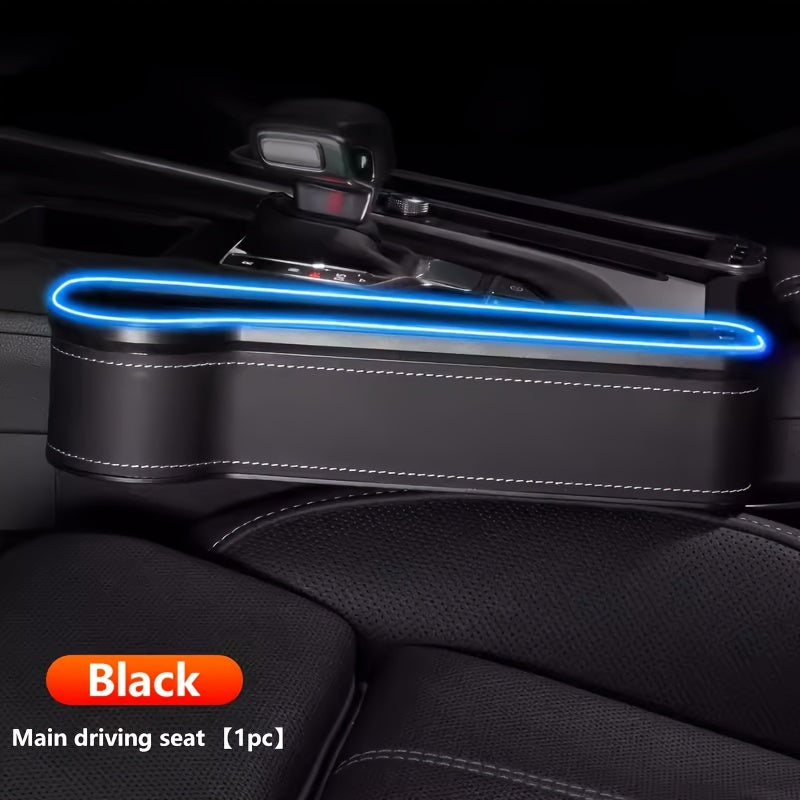 Car Seat Slot Storage Box, ABS Resin, with Mobile Phone Holder, Charger, Ambient Lighting, Center Control Armrest, for Car Interior