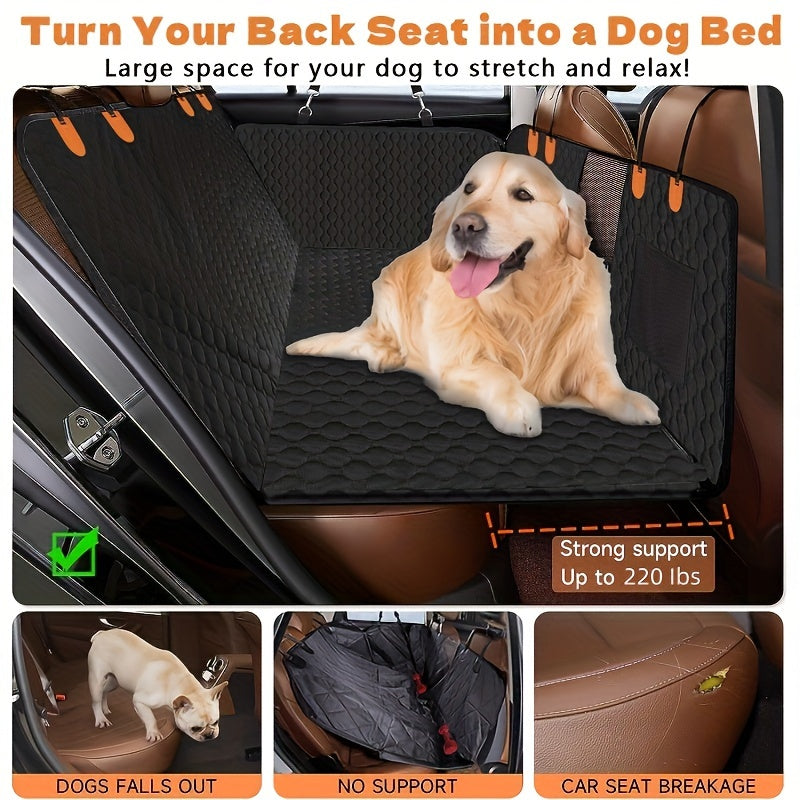 Ultimate Heavy-Duty Dog Car Seat Protector - Scratch-Resistant, Nonslip, Ultra-Durable & Soft Cushion for Full Back Seat Coverage - Perfect for Cars, SUVs, and Trucks