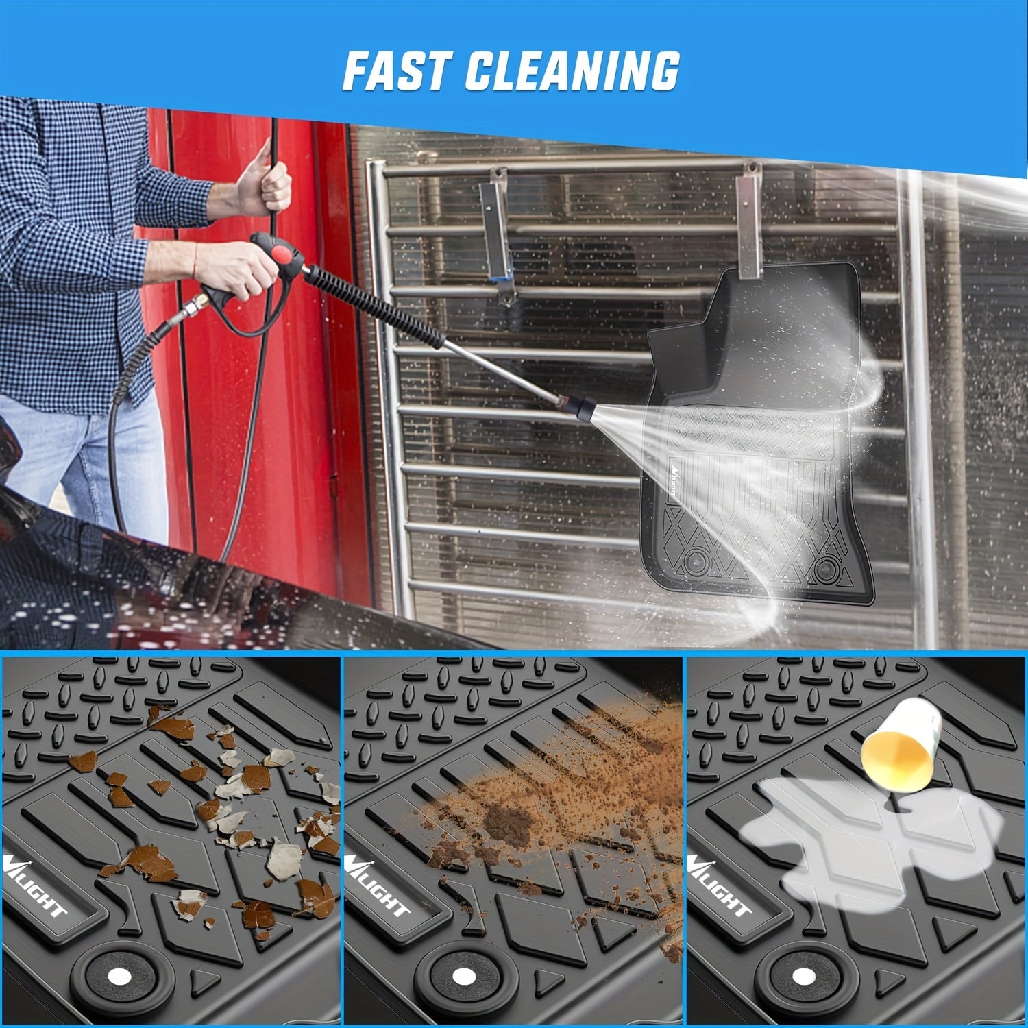 [TPE Floor Mats] Heavy Duty TPE Floor Liners | Non-Slip Textured Surface, All-Weather Protection, Easy to Clean Car Floor Mats for DODGE Charger RWD 2011-2023 & 300 RWD 2011-2023