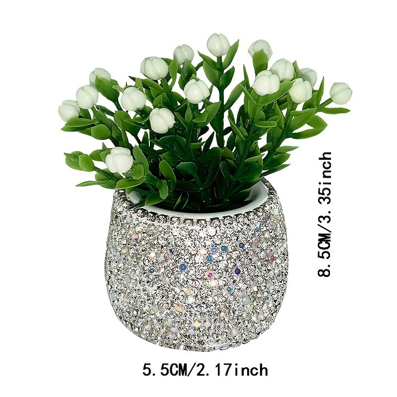 Shimmering Glam Car Aromatherapy Ornaments - Invigorating Scents for Womens Luxurious Interior Decor