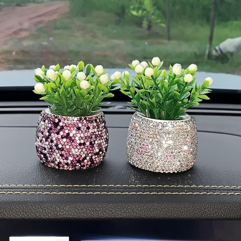 Shimmering Glam Car Aromatherapy Ornaments - Invigorating Scents for Womens Luxurious Interior Decor