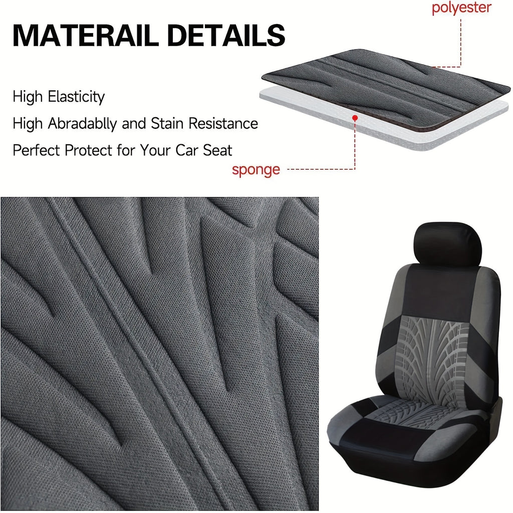 Quilted Car Seat Cover Set - Full Front & Rear Protection - Universal Fit for SUV, Sedan, Van - Airbag Safe, Premium Cloth, Durable & Stylish Design