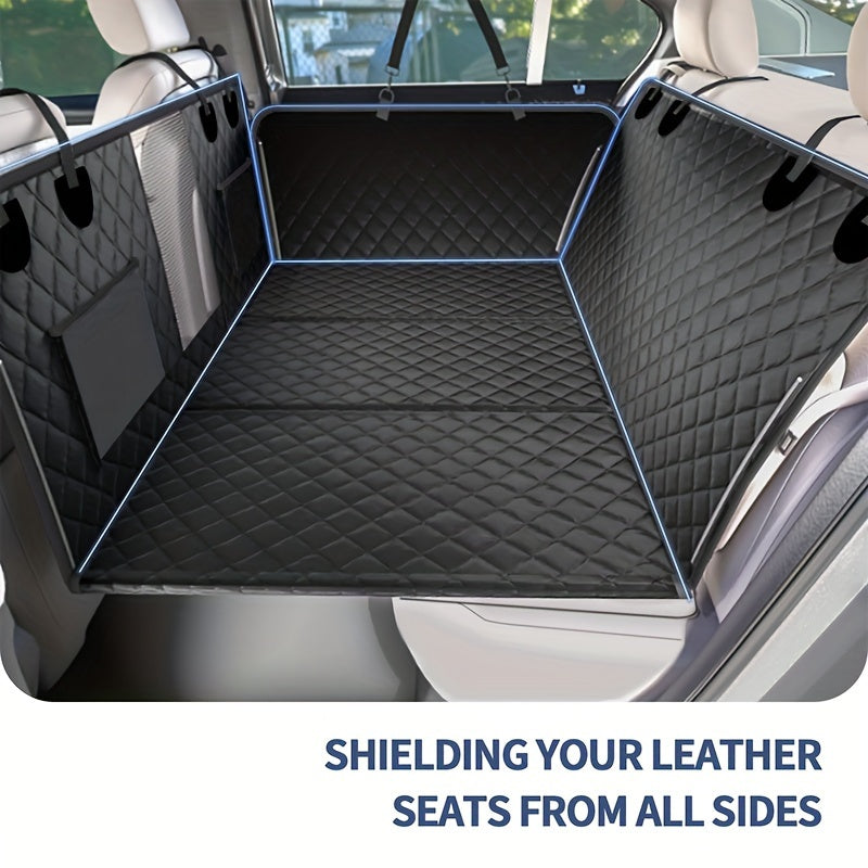 Ultimate Dog Back Seat Cover - 100% Waterproof, Scratch-Resistant, Anti-Slip, Mesh Window, Easy Clean Design - Standard Size for Cars, SUVs, and Trucks