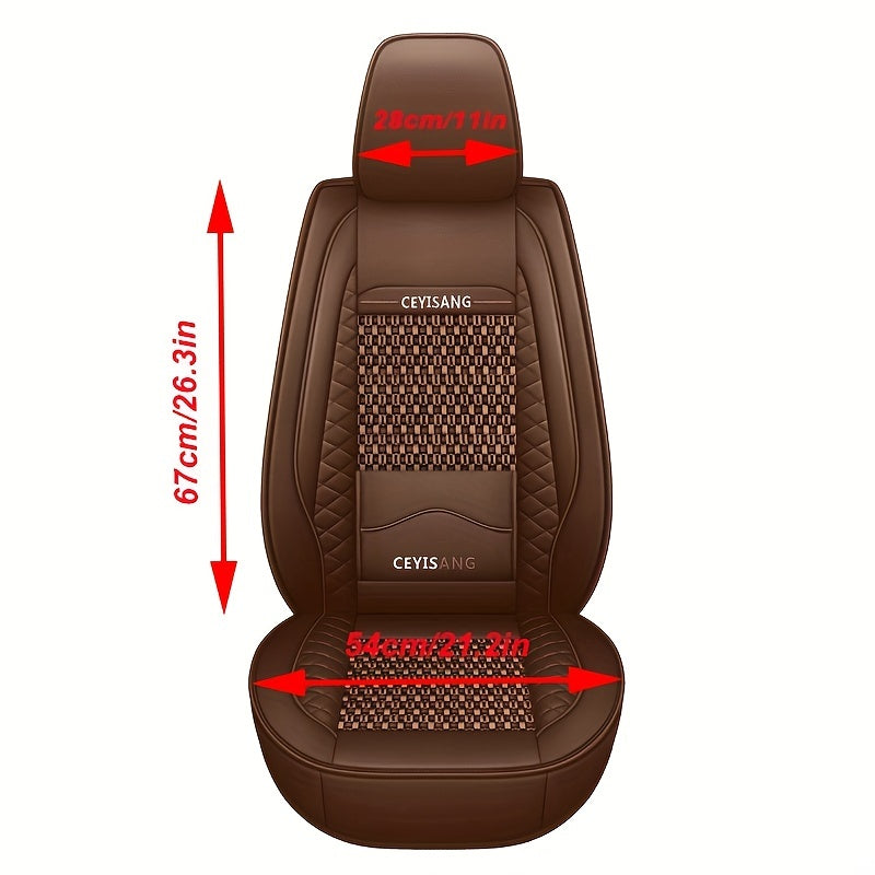 Universal Motors Car Seat Cover Ice Silk PU Leather Waist Cushion Anti Slip And Breathable 1Pcs Durable InteriorAuto Accessories