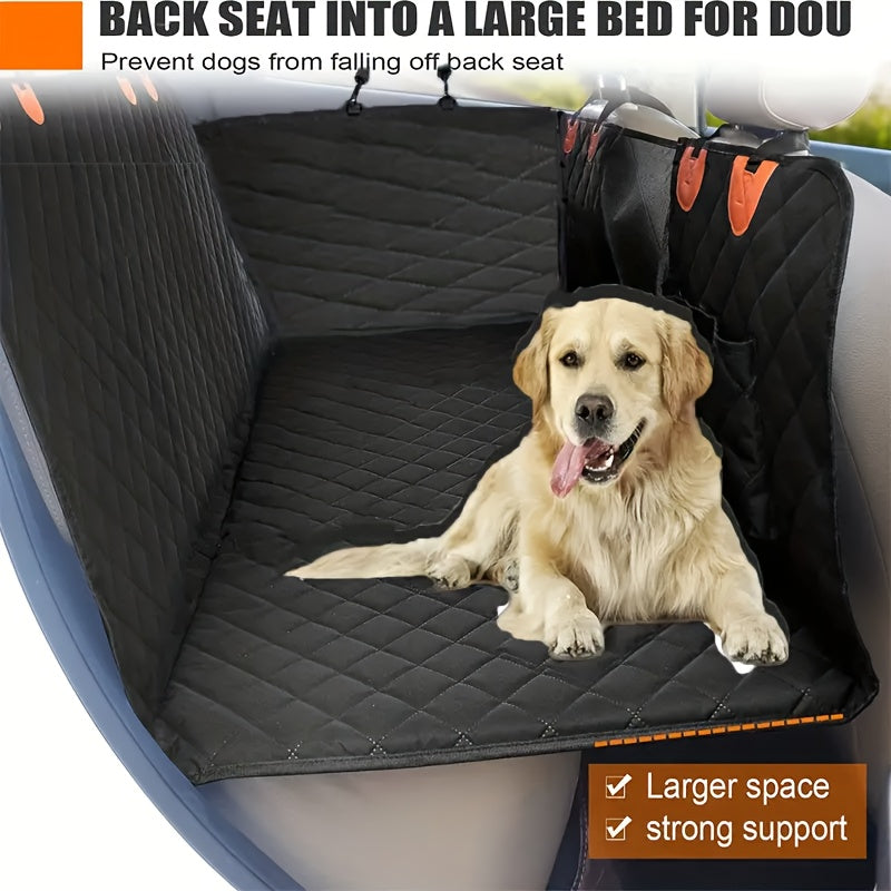 Waterproof Dog Car Seat Cover with Hard Bottom - Comfortable Hammock Design, Durable Pet Backseat Protector for Cars, Trucks, SUVs