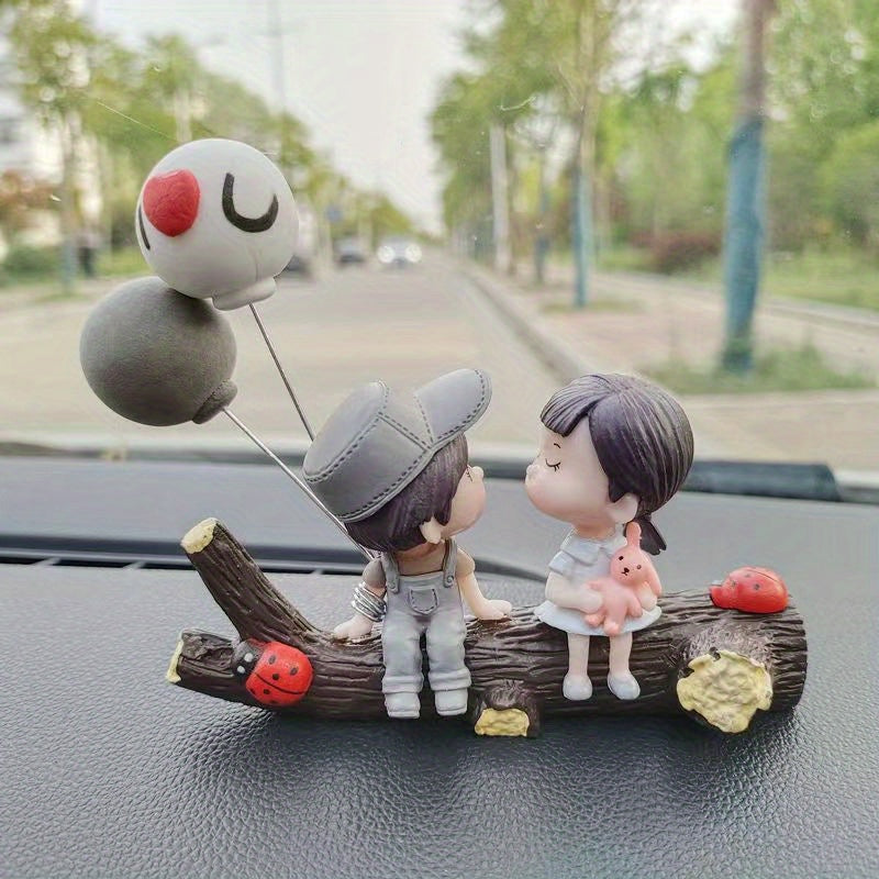 Cartoon Tree Fork Lovers Car Interior Decoration Confession Balloon for Car Lovers