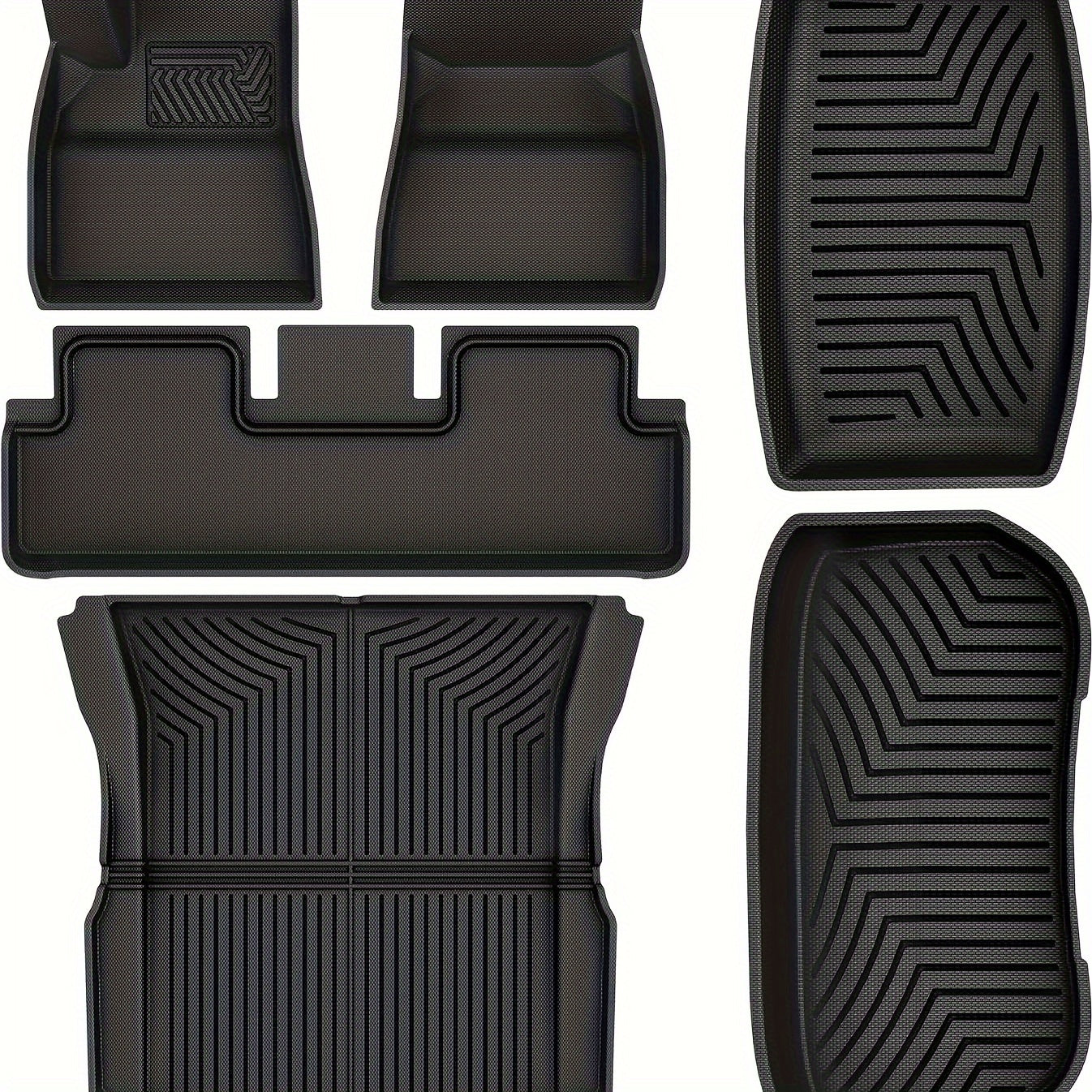 Floor Mats Fit for Tesla Model 3 Highland 2024, All Weather Waterproof Accessories for Model 3 Floor Mats, Rear Trunk Mat Cargo Liners