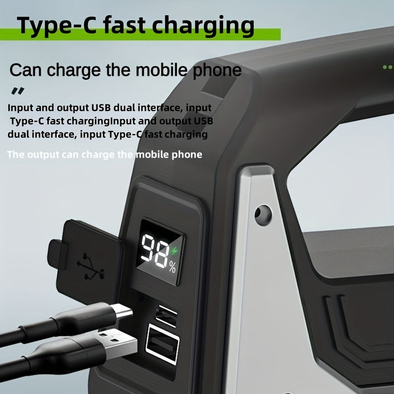 1pc High-Intensity LED Flashlight with Rechargeable 4000mAh Battery, Design, Magnetic Base & COB Side Lamp – Perfect for Camping, Fishing, Hunting, Car Repairs & Emergencies, Camping Essentials | Robust Flashlight Design |