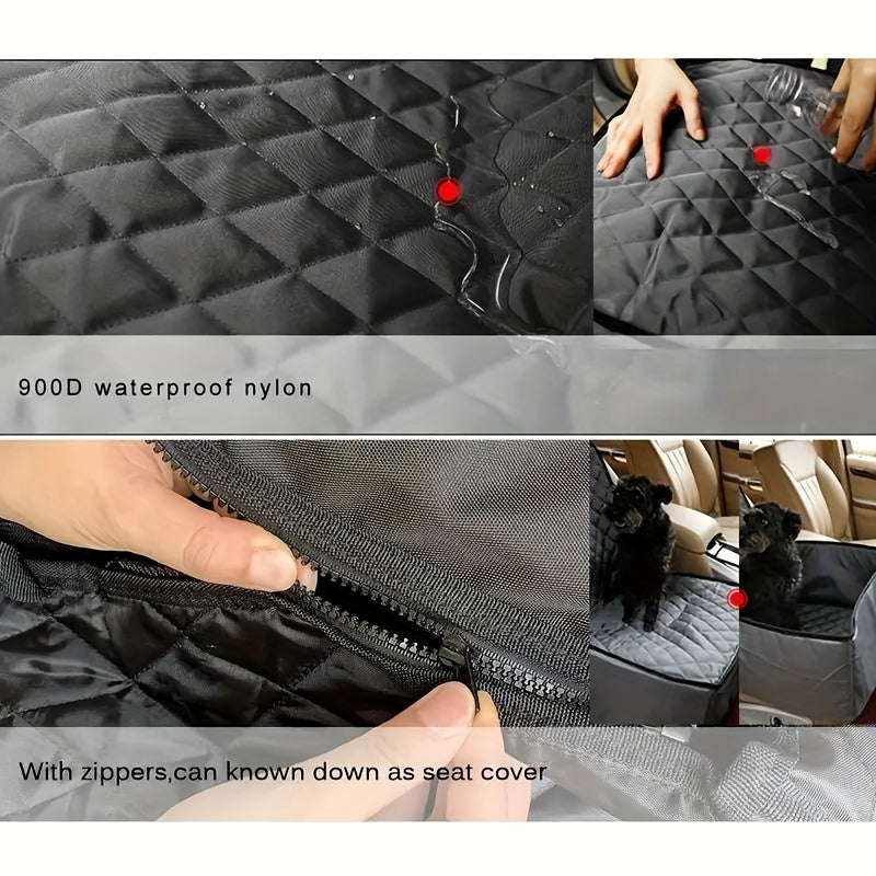 Deluxe Dog Car Seat Cover with Zipper - Scratch & Hair Resistant Pet Front Seat Protector for Cars, Trucks, and SUVs