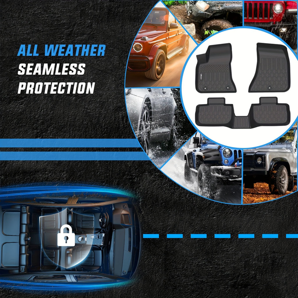 [TPE Floor Mats] Heavy Duty TPE Floor Liners | Non-Slip Textured Surface, All-Weather Protection, Easy to Clean Car Floor Mats for DODGE Charger RWD 2011-2023 & 300 RWD 2011-2023