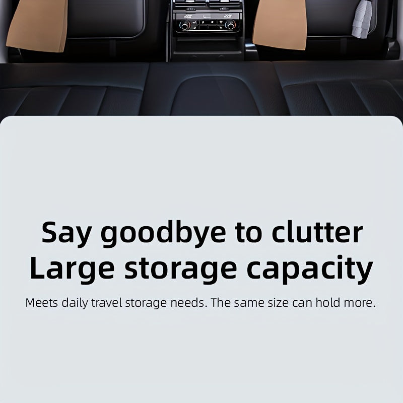 1 Piece PU Leather Universal Car Seat Back Storage Bag - Large Capacity Multifunctional Pocket with Rear Storage for Organizing Essentials