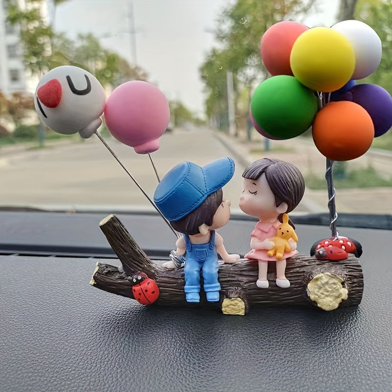Cartoon Tree Fork Lovers Car Interior Decoration Confession Balloon for Car Lovers
