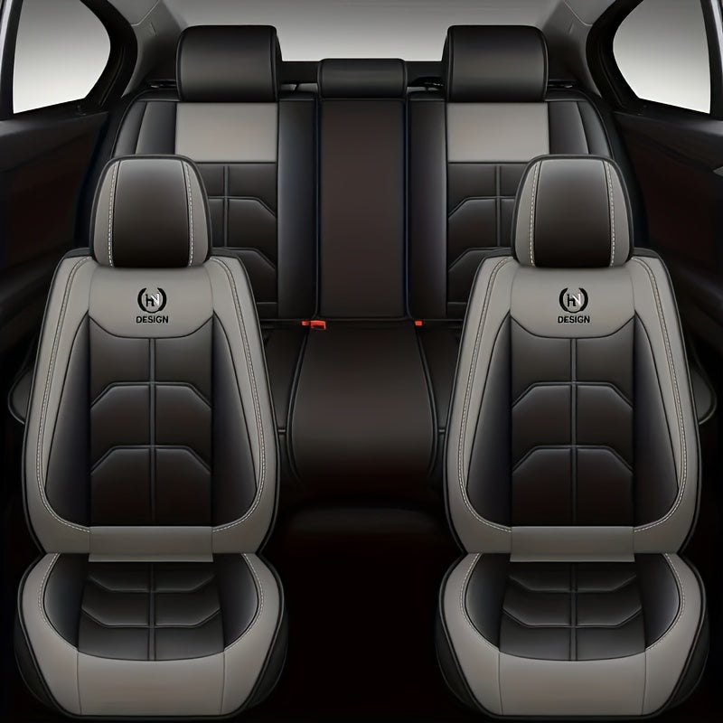 5-Seat SUV Waterproof Car Seat Cover Set - Premium PU Leather Universal Fit, Full Set Car Seat Cushion, Compatible with Five Models, Easy to Clean and Durable