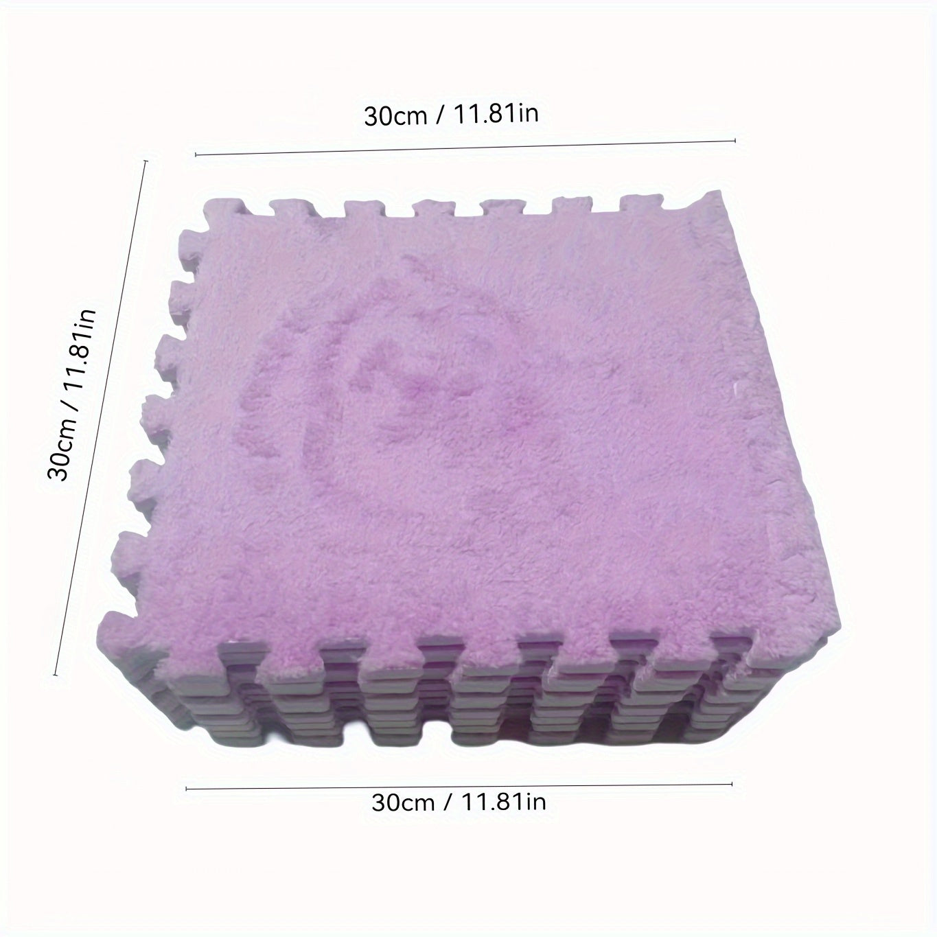 24pcs Soft Blue & Gray Plush Interlocking Floor Mats - Washable EVA & Polyester, Perfect for Living Room, Bedroom, or Game Room Decor