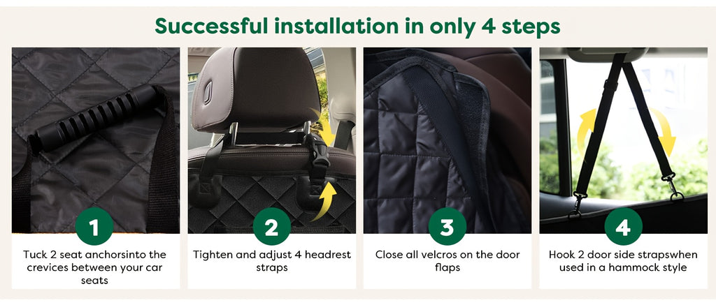 Heavy-Duty Dog Car Seat Cover & Back Seat Extender with Mesh Window, Quilted Fabric, Waterproof, 300 lbs Capacity - Ideal for SUVs and Trucks, Black, Seat Covers for Car