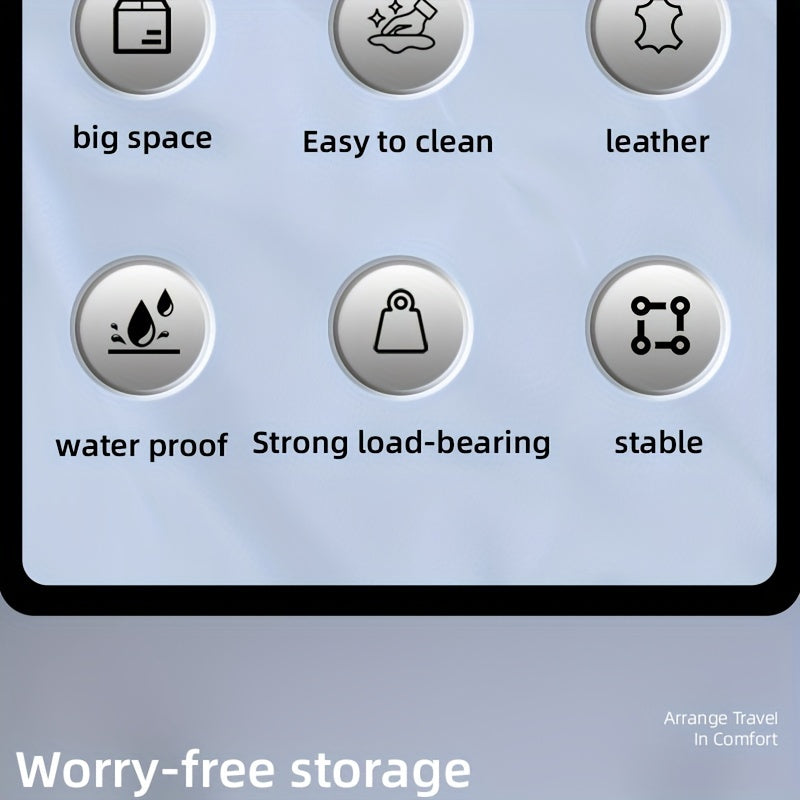 1 Piece Of PU Leather New Car Backrest Storage Bag, Car Seat Backrest Storage Hanging Bag, Rear Shelf Storage Mesh Bag, Universal