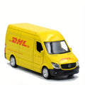 MAKEDA 1:36 Scale DHL Mercedes-Benz Delivery Vehicle Replica, Wind Powered, Weather Resistant, Pull-Back Action, Zinc Alloy Model, Suitable for Ages 3-6, Toy Collection and Gift for Boys