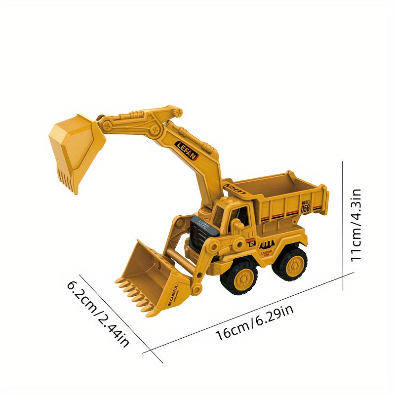 High Quality Three In One Inertia Engineering Vehicle Simulation - Multifunctional Excavator, Bulldozer, Tipper Truck Toy - Back to School New Semester Birthday Gift