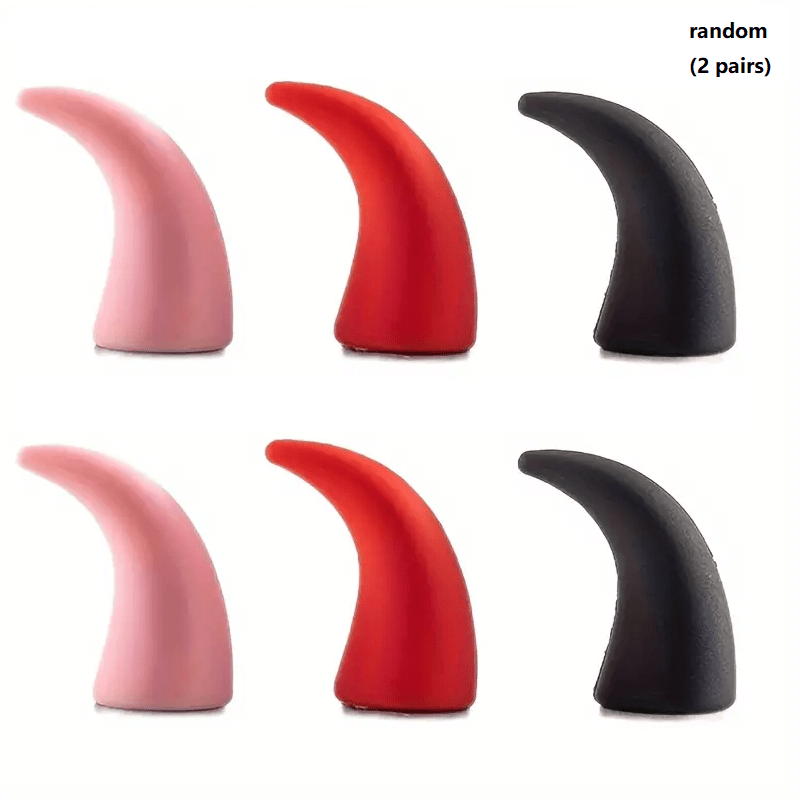 2pcs Mini Devil Horn Car Steering Wheel Decals - Cute & Creative Dashboard Accessories for Vehicle Air Vent