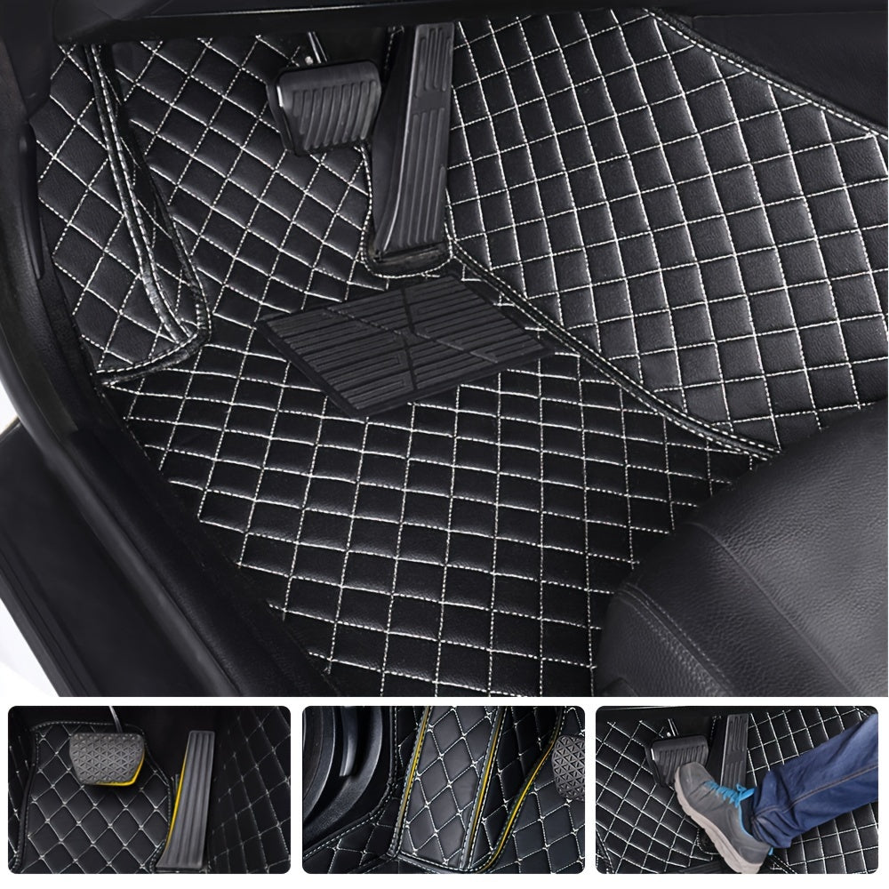 Full Set Car Floor Mats for Honda, CR-V 2006-2010 Full Coverage All Weather Protection Waterproof Non-Slip PU Leather, Purple