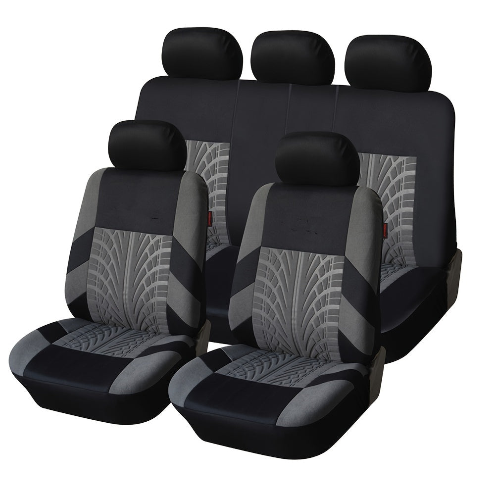 Quilted Car Seat Cover Set - Full Front & Rear Protection - Universal Fit for SUV, Sedan, Van - Airbag Safe, Premium Cloth, Durable & Stylish Design
