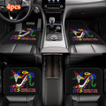 4pcs OES Eastern Star High Heel Shoe Pattern Print Car Floor Mats Set- Universal Fit Front& Rear Full Coverage Auto Interior Accessories, Vehicles Floor Mats Suitable for Sedans, Vans, Suvs