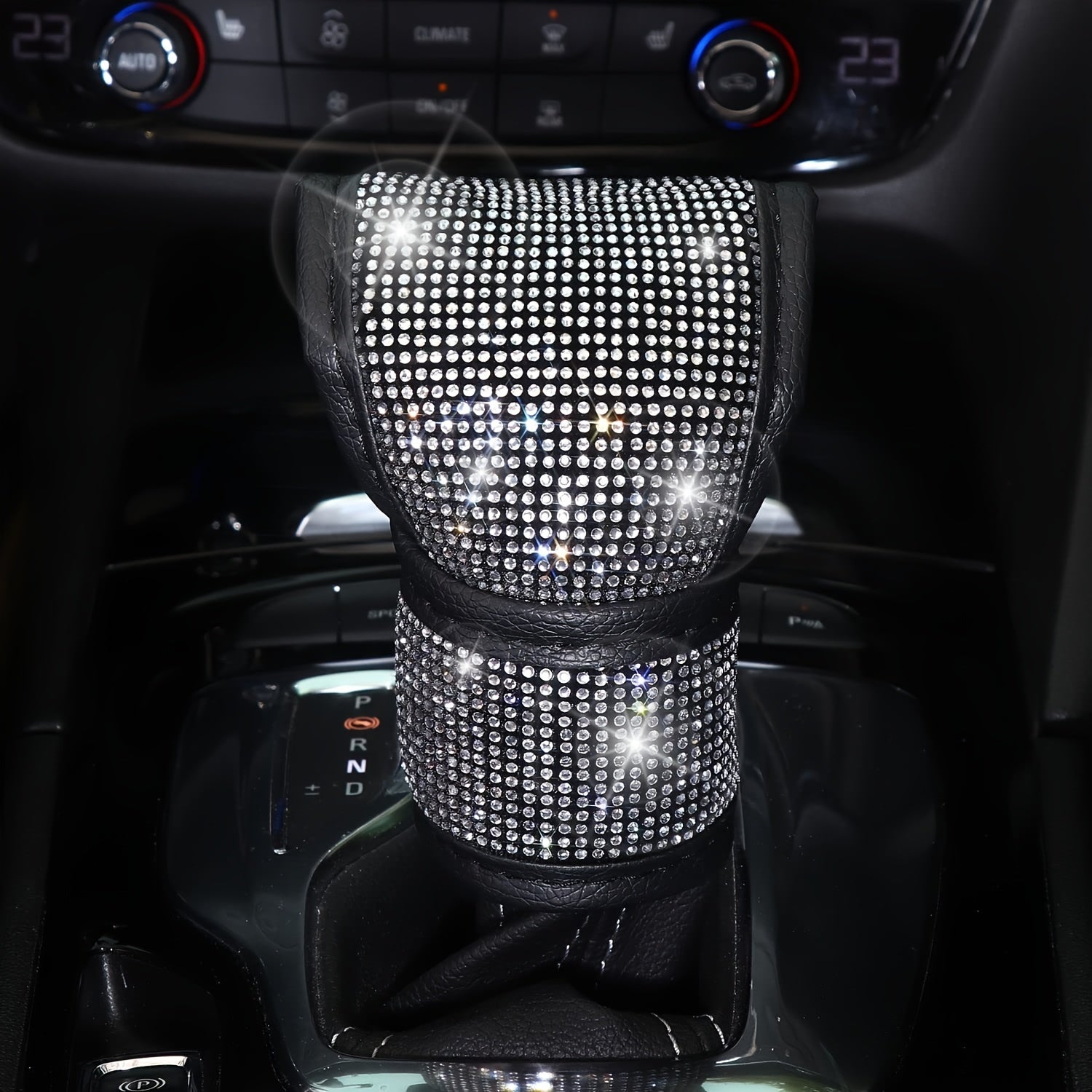 30pcs Bling Car Accessories Set for Women, Steering Wheel Covers Universal Fit 15 Inch, Seat Belt Covers, Armrest Cover, Gear Shift Covers