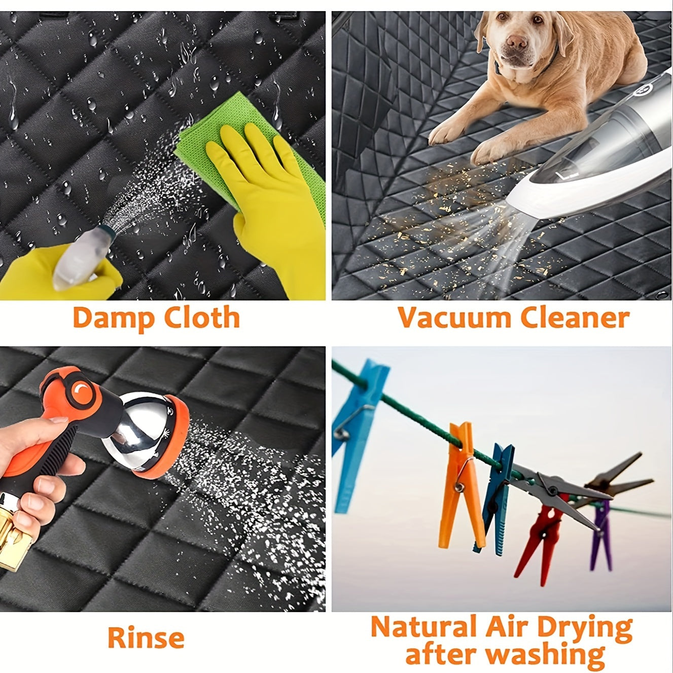 6-in-1 Dog Car Seat Cover for Back Seat, 60/40 Split 100% Waterproof Dog Hammock for Car, Trucks Suvs-Scratchproof Nonslip Back Seat Protector for Dog