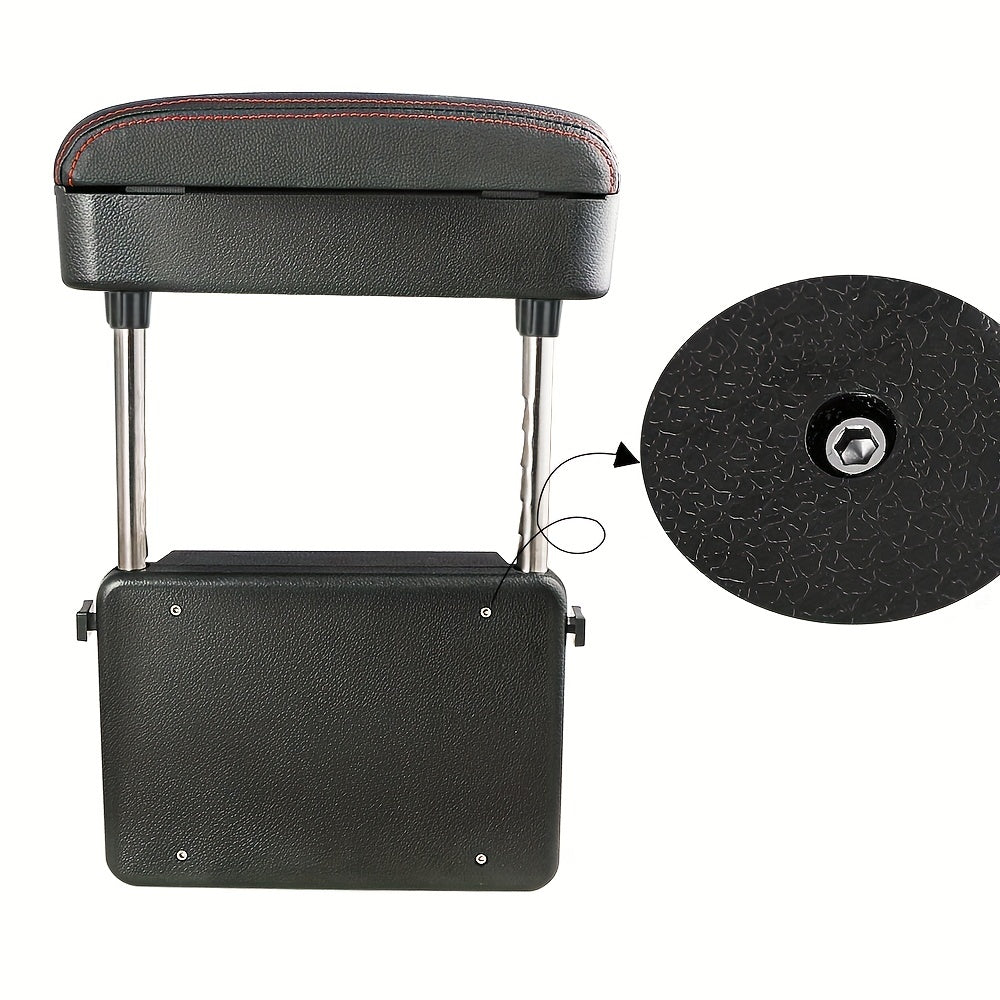 [Adjustable | Car Armrest] ABS Material Adjustable Height Car Armrest Cushion | Vehicle Console Organizer with Storage Box | Compatible with Various Models, Automotive Interior Accessories, Center & Floor Consoles, Elbow Rest
