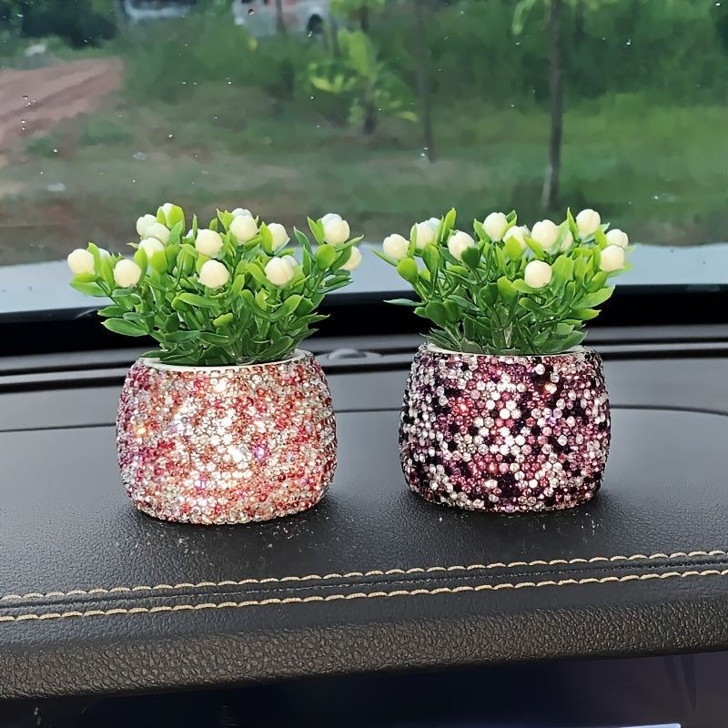 Shimmering Glam Car Aromatherapy Ornaments - Invigorating Scents for Womens Luxurious Interior Decor