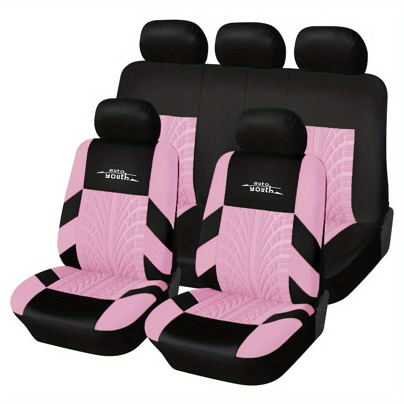 Fashion Tire Track Detail Style Universal Car Seat Covers Fits Most Brand Vehicle