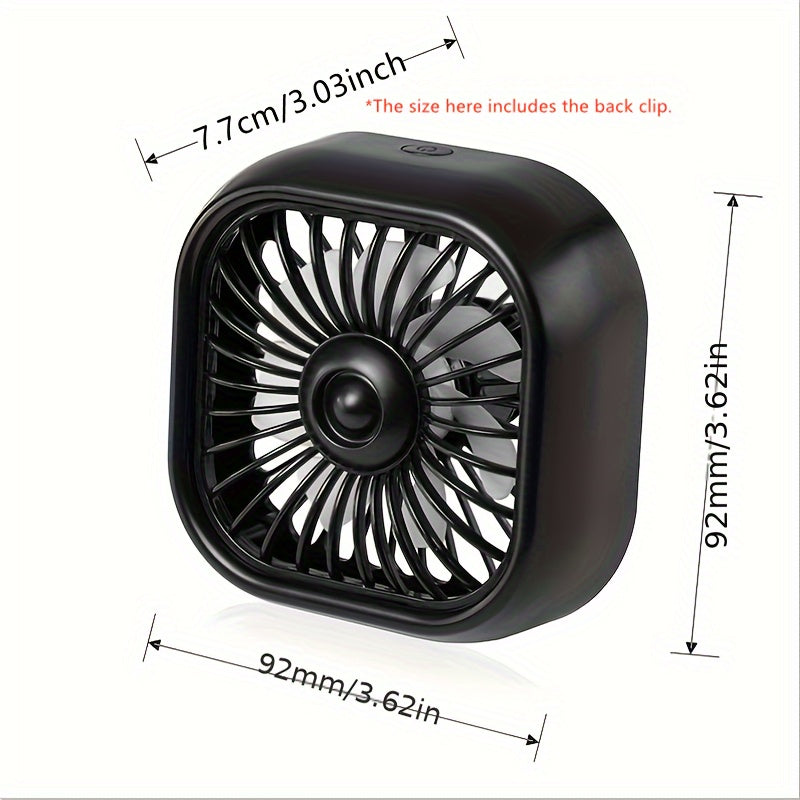 Portable Car Air Conditioning Vent Fan Powered by USB, Featuring a Gradient Colorful Ambient Light, Suitable for Front And Rear Air Vents, Without Battery