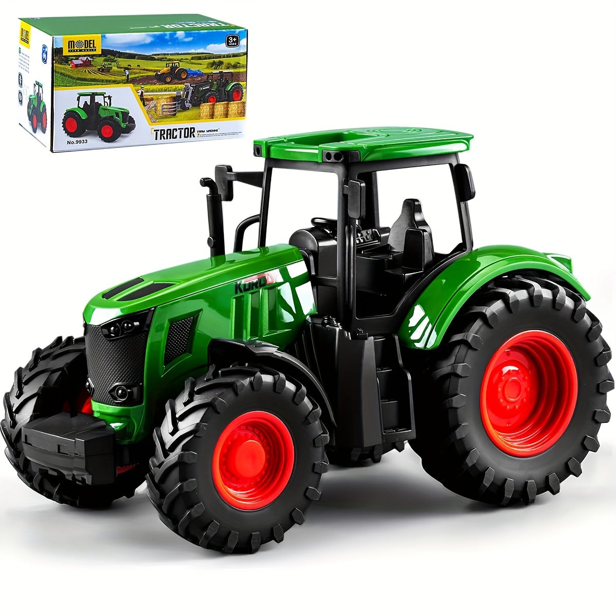Realistic Farm Vehicle Toy - Push And Go Tractor Toy Car For Halloween And Christmas Birthday Gifts - Ideal Toy And Collection