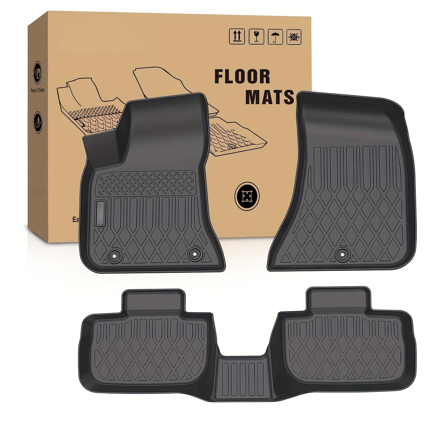 [TPE Floor Mats] Heavy Duty TPE Floor Liners | Non-Slip Textured Surface, All-Weather Protection, Easy to Clean Car Floor Mats for DODGE Charger RWD 2011-2023 & 300 RWD 2011-2023