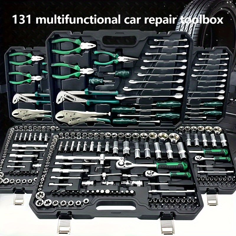 131/46PCS High Quality Toolbox, New High Quality Precision Maintenance Kit, Suitable For Automobile Maintenance, Home Furniture Maintenance, Daily Life Maintenance And Other Environment Maintenance Work.