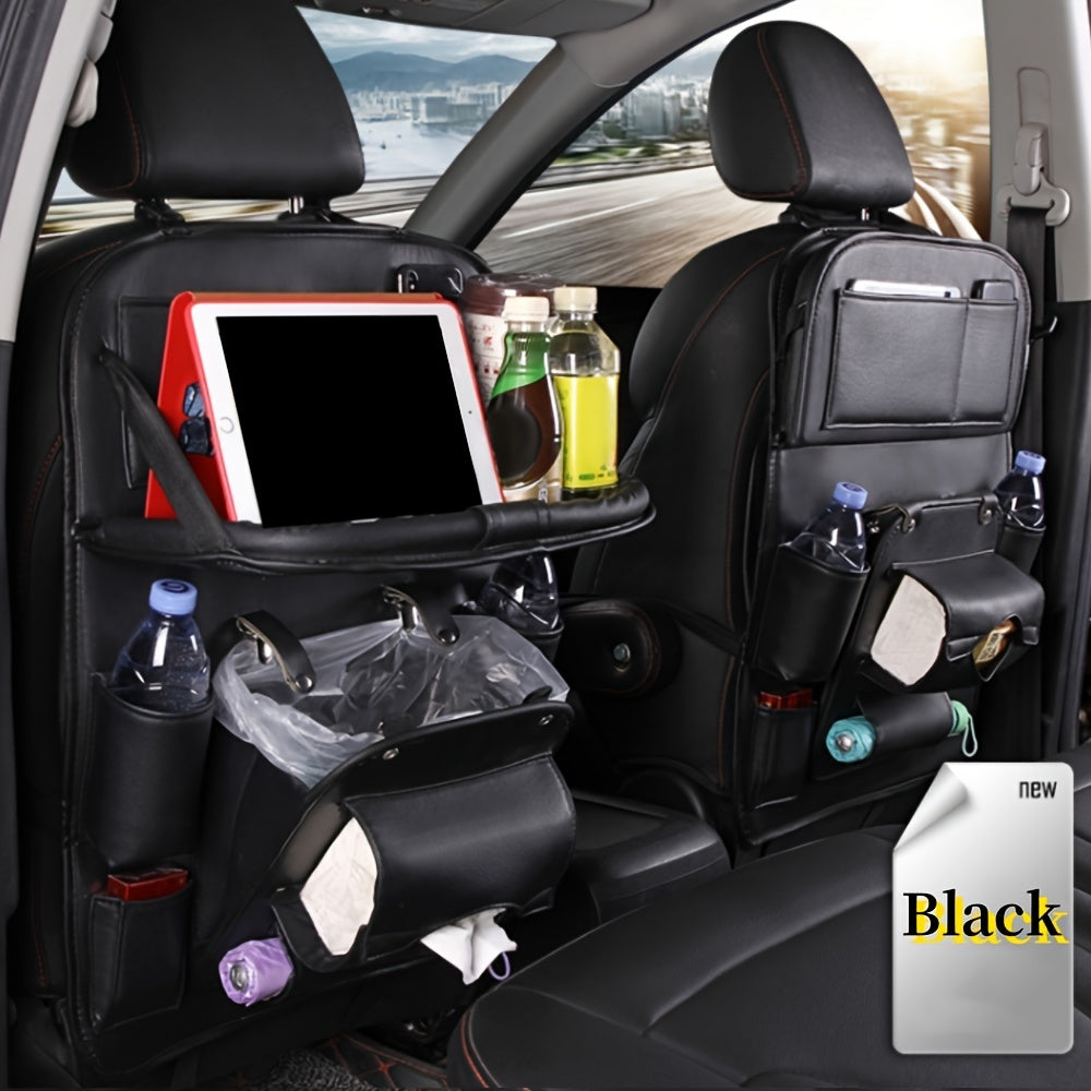 1pc Car Rear Seat Storage Box, Car Rear Seat Storage Bag, Kick Mat Car Rear Seat Protector Tissue Box Cup Holder, Laptop Table, Car Dinner Plate, Car Seat Cover Protector