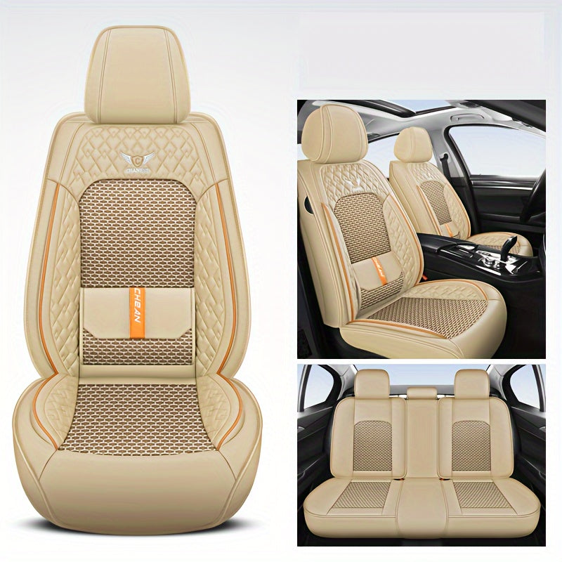 5 Seat Car Cushion Four Seasons Universal Seat Cover, Fully Surrounded By High-grade Ice Silk Seat Cushion, Special Breathable Seat Cover