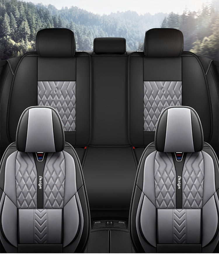 Luxurious And Stylish Five-seater Car Seat Covers Made Of Durable PU Leather, Suitable For All Seasons, Providing Full Cover For The Seats.