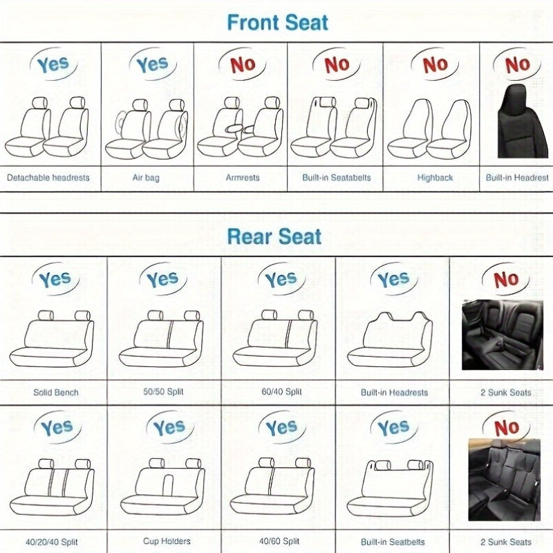 Universal Fit PU Leather Car Seat Covers Set, Cartoon Design, Full Wrap, Non-Washable for Vehicle, All-Season, No Filler - 5 Seats Deluxe Edition