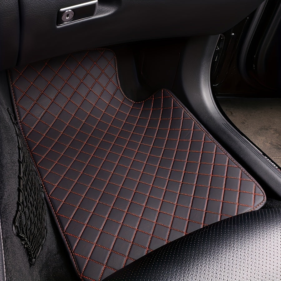 5pcs Faux Leather Car Floor Mats Set, Waterproof Faux Leather, Front & Rear Seat Protection, Auto Interior Accessories, Custom Fit for Various Vehicle Models