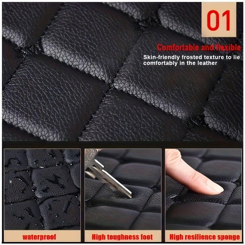 5-piece Durable Waterproof Car Floor Mats - Protect Your Vehicle's Interior with Faux Leather Accessories for Front and Rear Seats