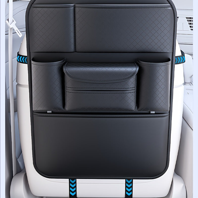 1 Piece Of PU Leather New Car Backrest Storage Bag, Car Seat Backrest Storage Hanging Bag, Rear Shelf Storage Mesh Bag, Universal