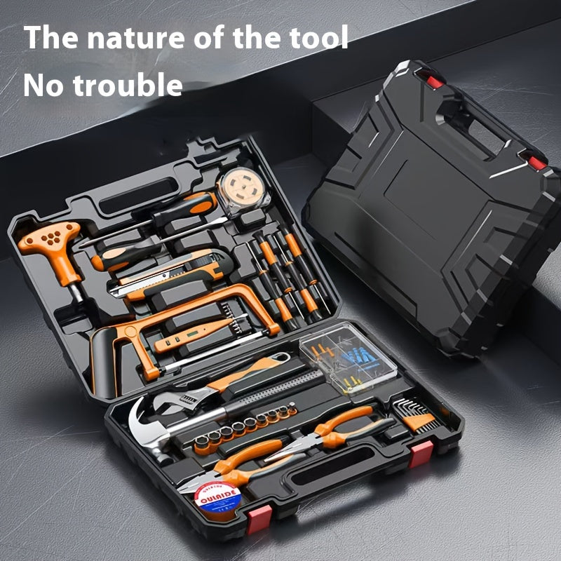 82PCS Tool Set Universal Household Handmade Tool Set, with Plastic Toolbox Storage Box, Home Optional Tool Kit, Home and Office Vehicle Repair Kit
